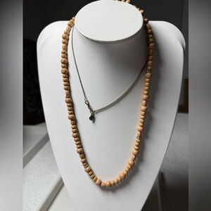 J.Crew Beaded Crystal Long Necklace Nude